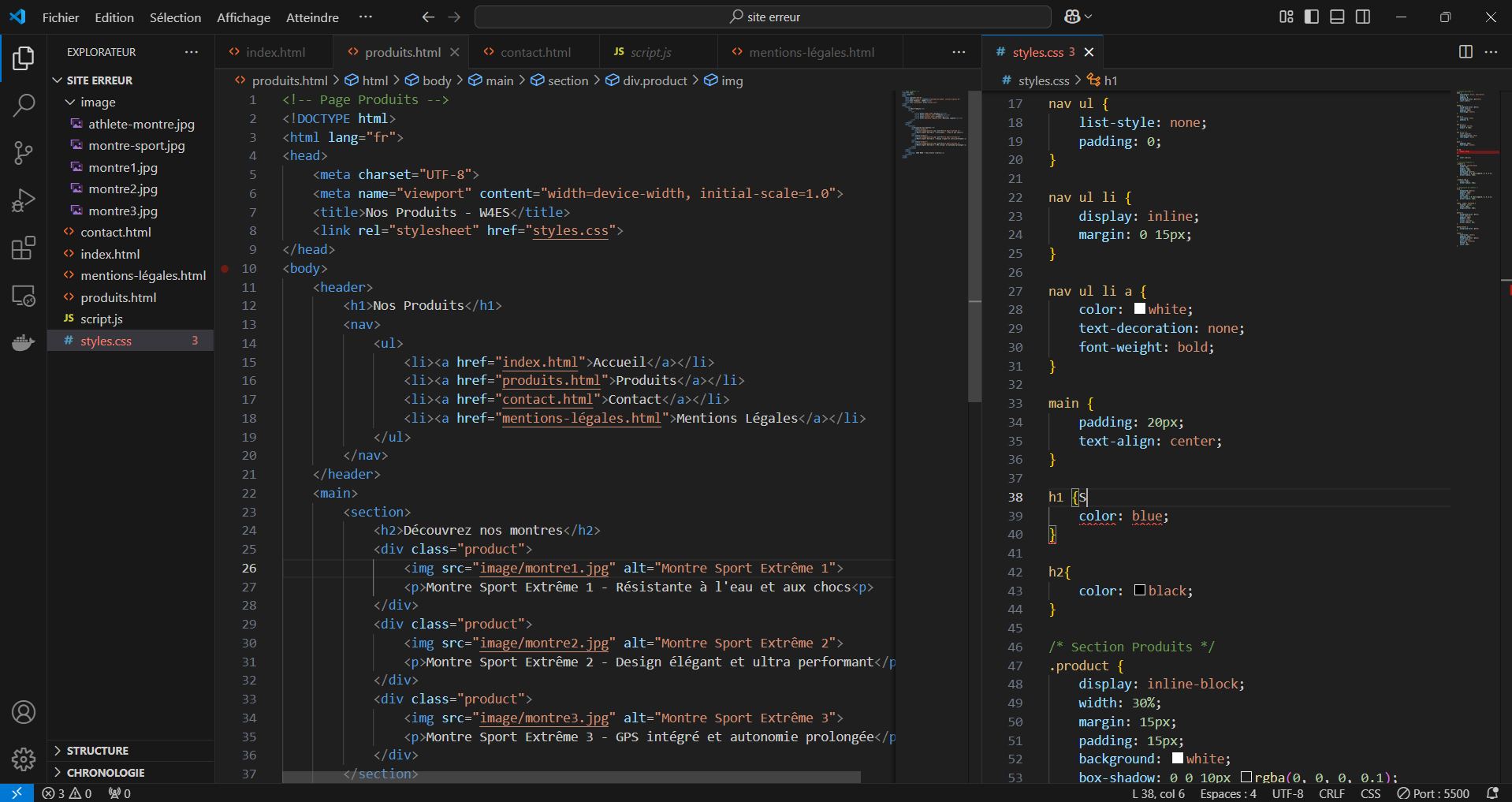 Code corrigé